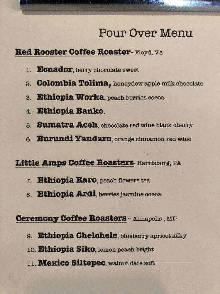 Black Sheep Coffee - Harrisonburg, VA menu_pic