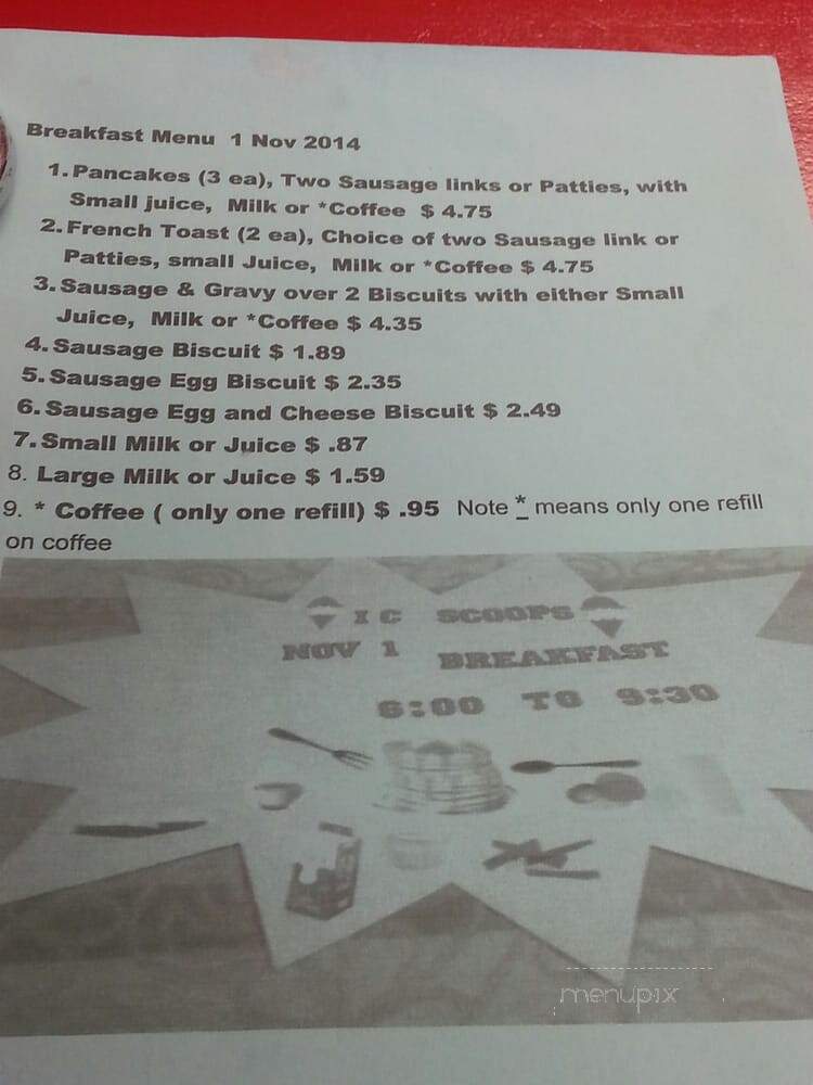 IC Scoops - Dinwiddie, VA menu_pic
