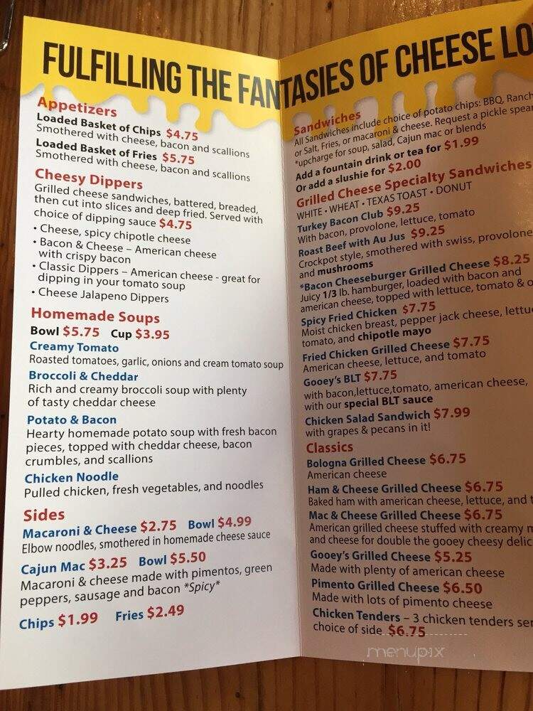 Gooey's American Grille - Wake Forest, NC menu_pic