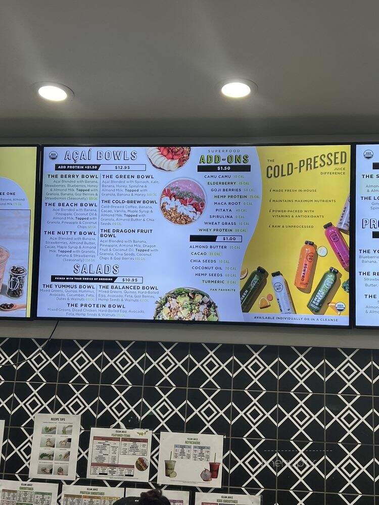 Clean Juice - Huntersville, NC menu_pic