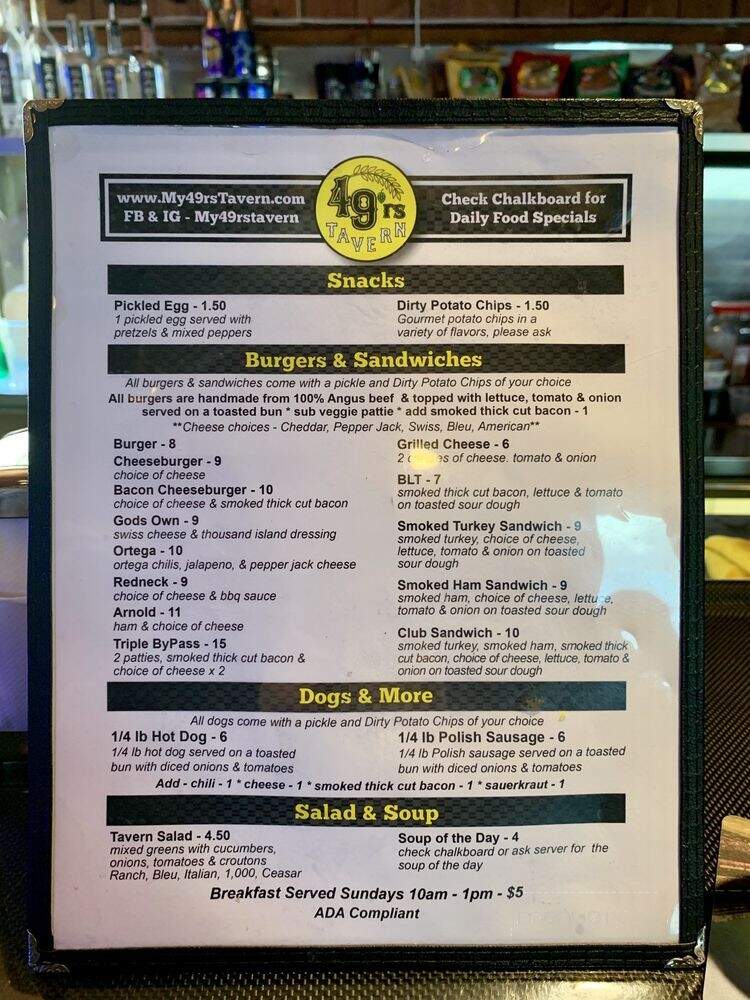 49rs Tavern & Grill - Long Beach, CA menu_pic