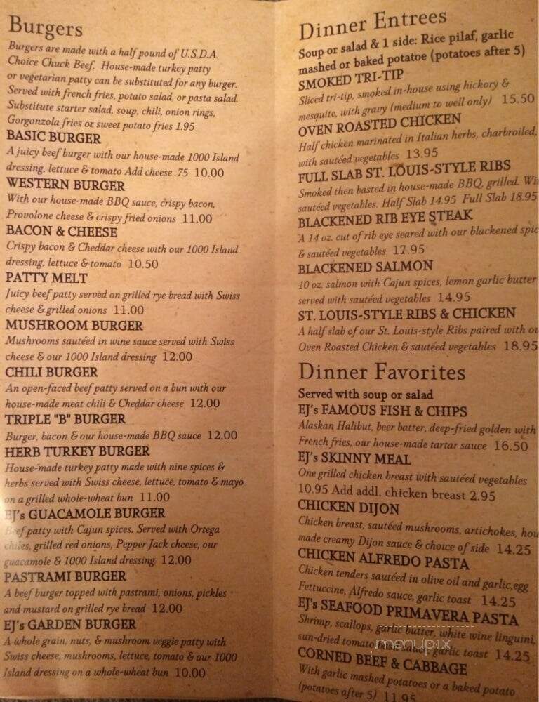 E.J. Malloy's - Long Beach, CA menu_pic