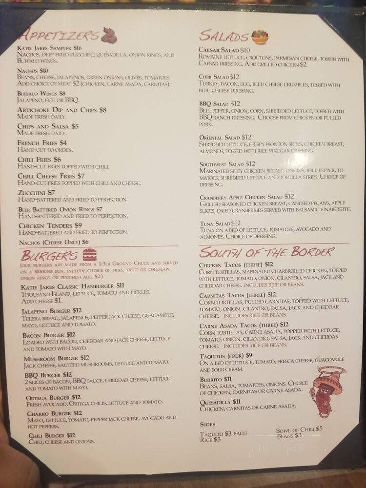 Katie Jakes Bar & Grill - Covina, CA menu_pic