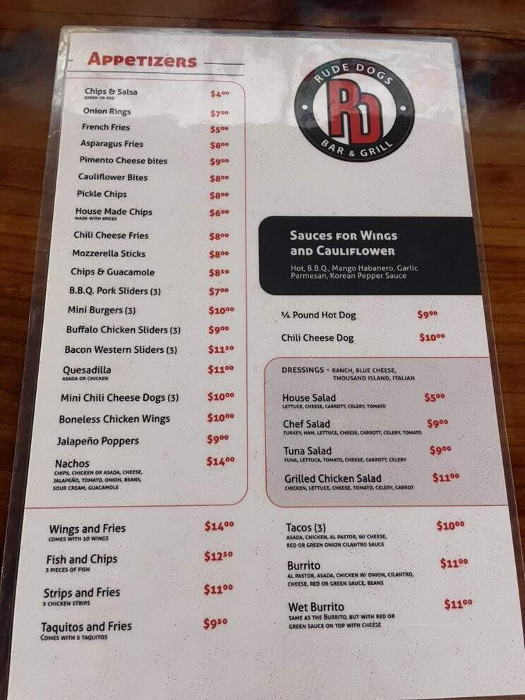 Rude Dogs - Covina, CA menu_pic