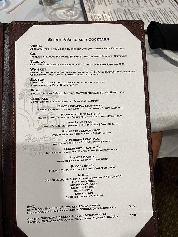 Hamilton's Steakhouse - Covina, CA menu_pic