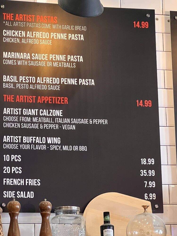 The Artist Pizzeria - Covina, CA menu_pic