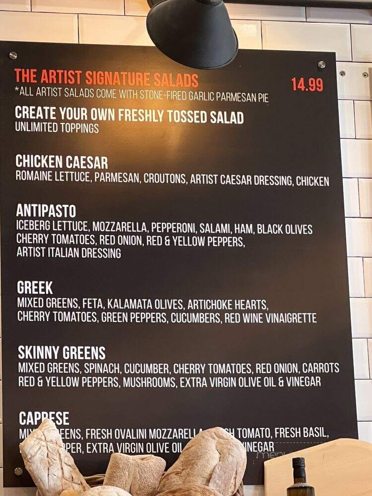 The Artist Pizzeria - Covina, CA menu_pic