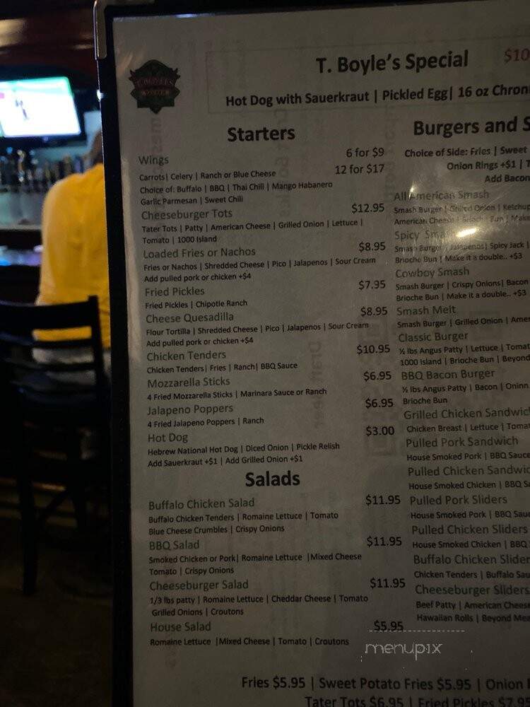 T. Boyles Tavern - Pasadena, CA menu_pic