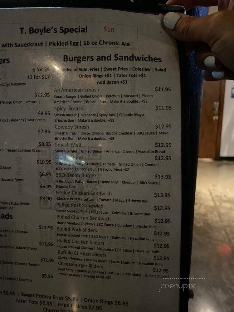 T. Boyles Tavern - Pasadena, CA menu_pic