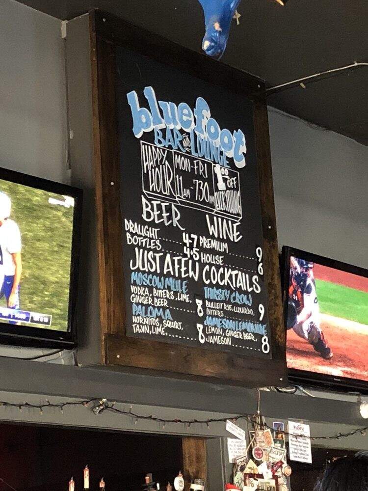 Bluefoot Bar & Lounge - San Diego, CA menu_pic