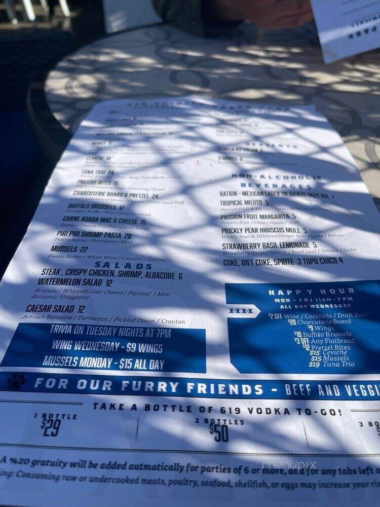 Six One Nine Vodka - San Diego, CA menu_pic