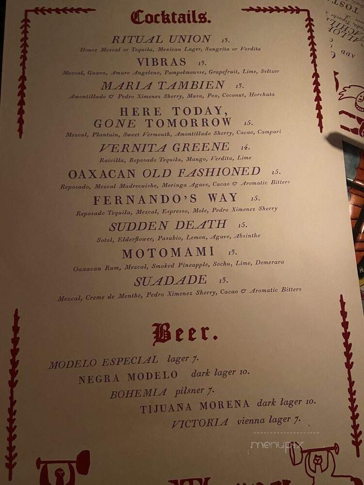 The L Bar - San Diego, CA menu_pic