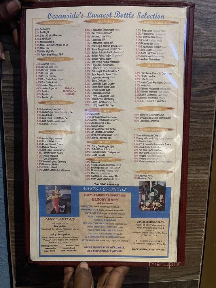Tony's Sports Bar and Grill - Oceanside, CA