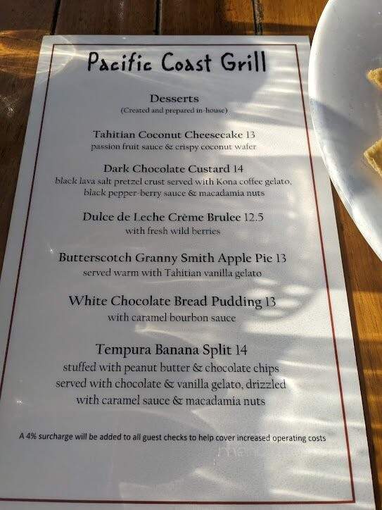 Pacific Coast Grill - Cardiff, CA menu_pic