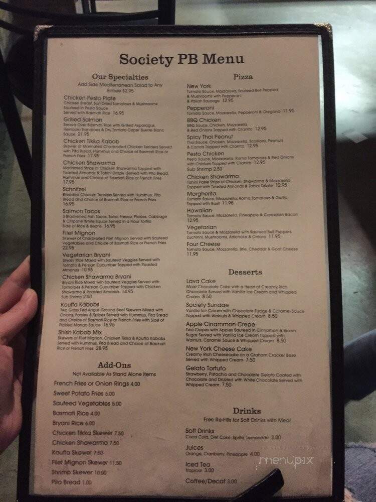 Society Billiards & Cafe - Pacific Beach, CA menu_pic