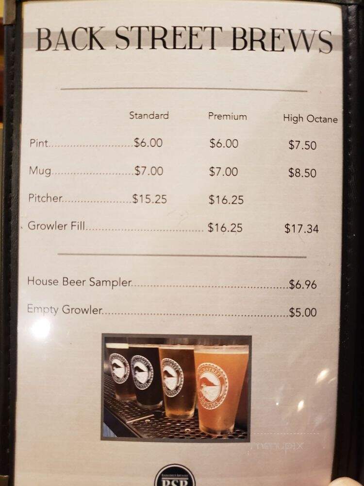 Backstreet Brewery - Irvine, CA menu_pic