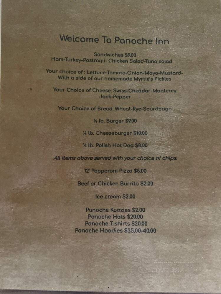 Panoche Inn - Paicines, CA menu_pic