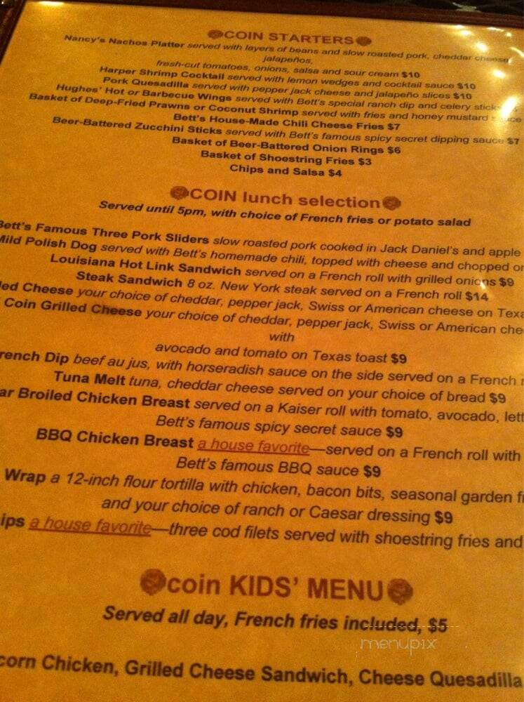 Bett's Gold Coin Sports Tavern - Mariposa, CA menu_pic