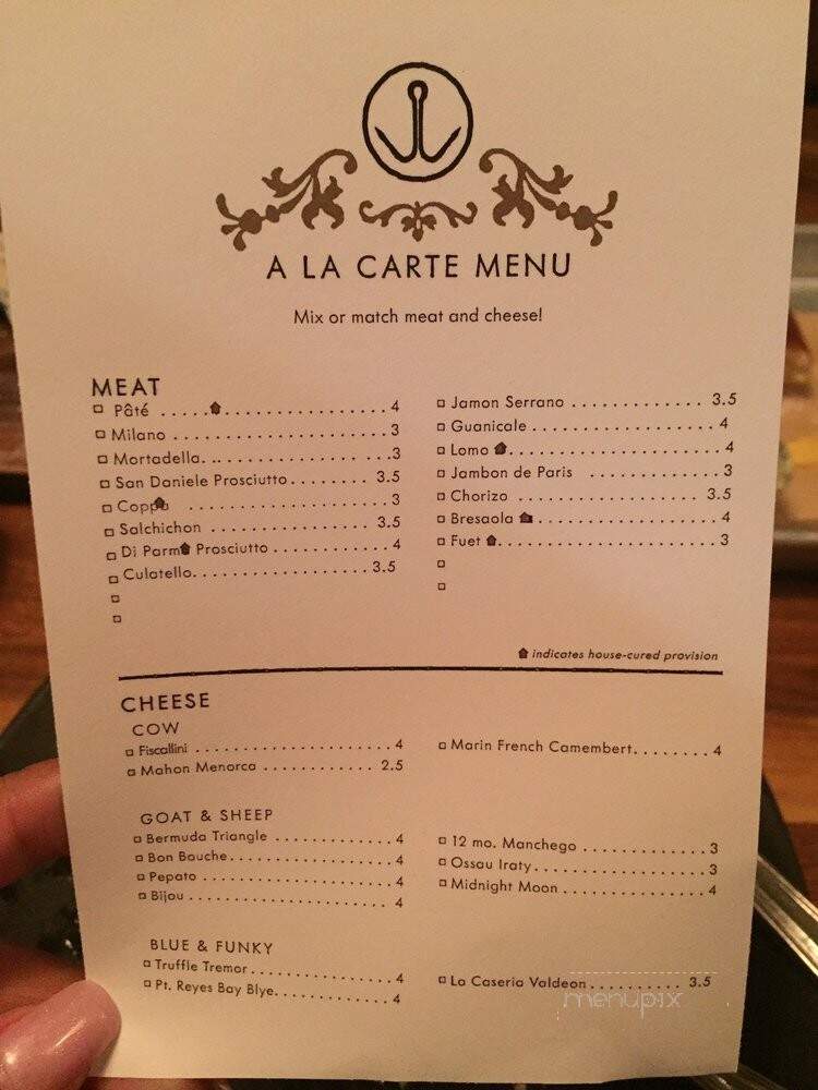 Block Butcher Bar - Sacramento, CA menu_pic