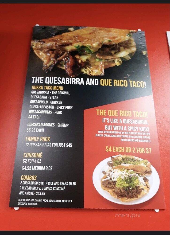 La Frontera Night Club - Oakland, CA menu_pic