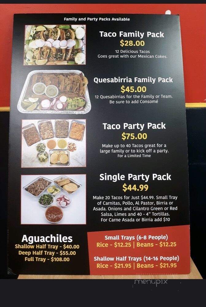 La Frontera Night Club - Oakland, CA menu_pic