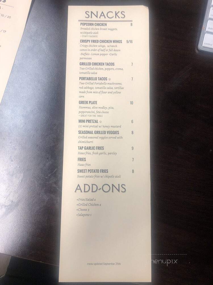 Tap Haus - Berkeley, CA menu_pic