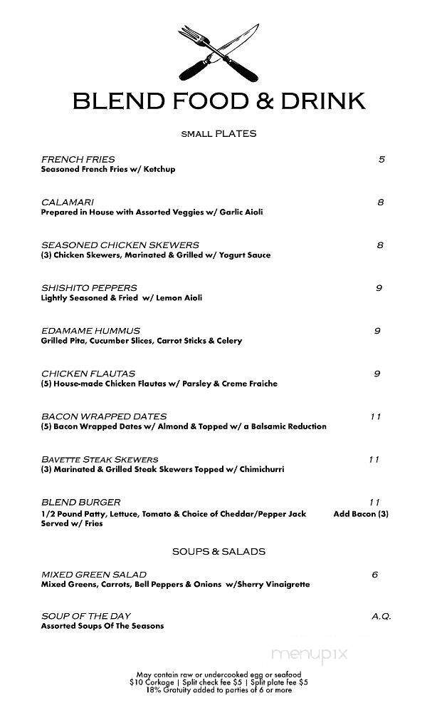 Blend Food and Drink - Lodi, CA menu_pic