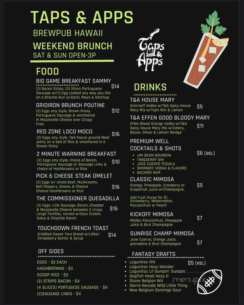 Taps & Apps - Mililani, HI menu_pic