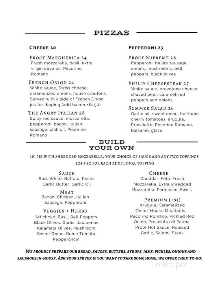 Proof Public House - Honolulu, HI menu_pic