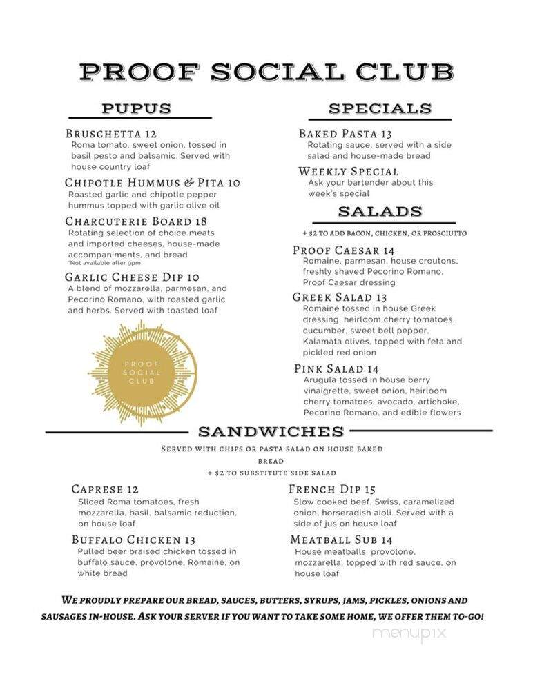 Proof Public House - Honolulu, HI menu_pic