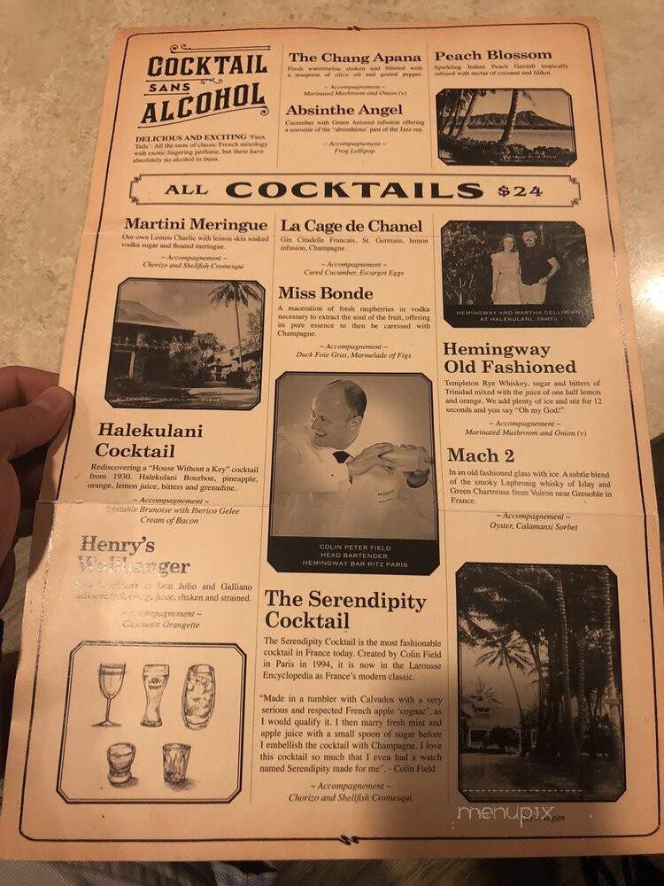 L'Aperitif - Honolulu, HI menu_pic