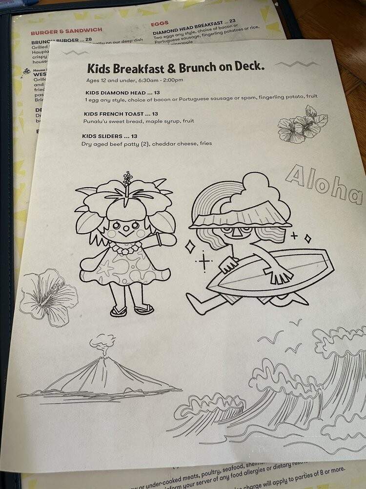 The Deck - Honolulu, HI menu_pic