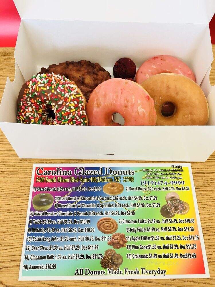 Carolina Glazed Donuts - Durham, NC menu_pic
