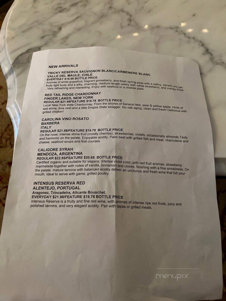 Wine & Words - Washington, NC menu_pic
