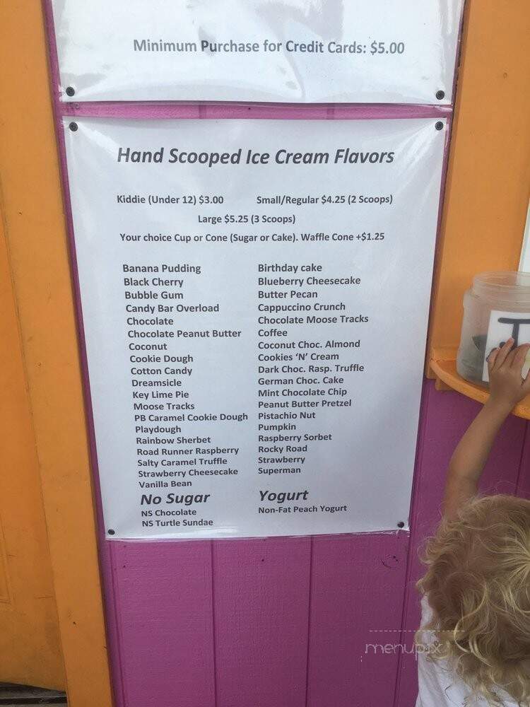 Menu of Cups and Cones in Avon, NC 27915