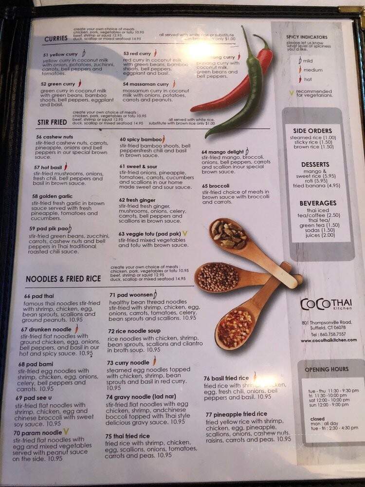 Coco Thai Kitchen - Suffield, CT menu_pic