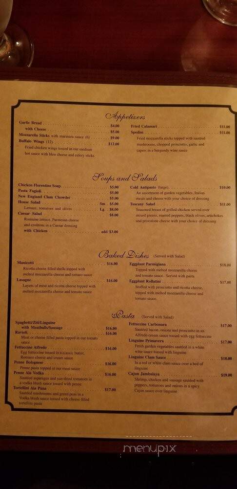 Fratelli's Restaurant & Pizza - Otis, MA menu_pic