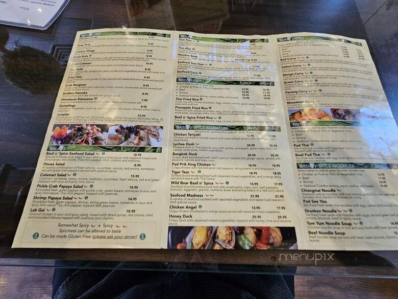 Basil n' Spice Thai Cuisine - Worcester, MA menu_pic