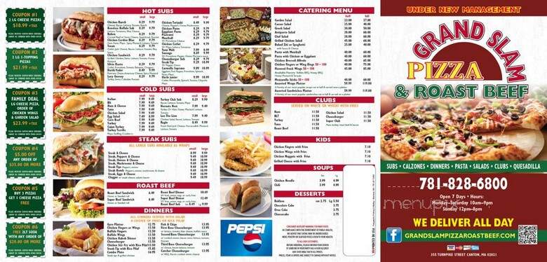 Grand Slam Deli - Canton, MA menu_pic