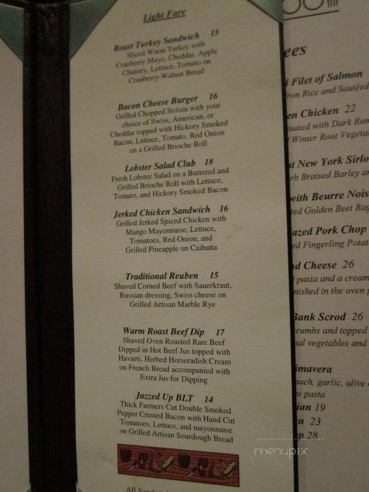 Scullers Jazz Club - Allston, MA menu_pic
