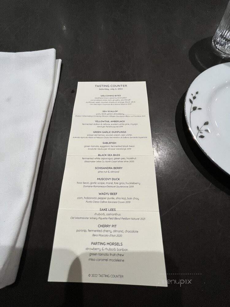 Tasting Counter - Somerville, MA menu_pic