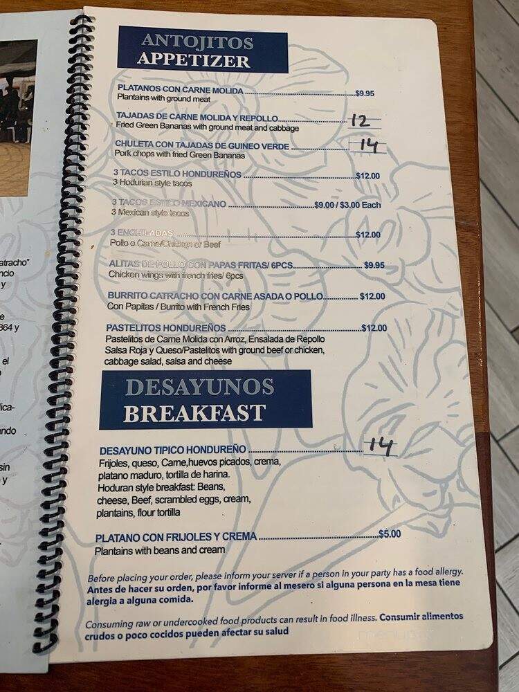 Catrachos International Restaurant - Chelsea, MA menu_pic