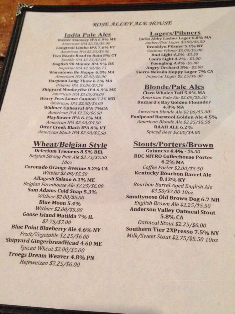Rose Alley Ale House - New Bedford, MA