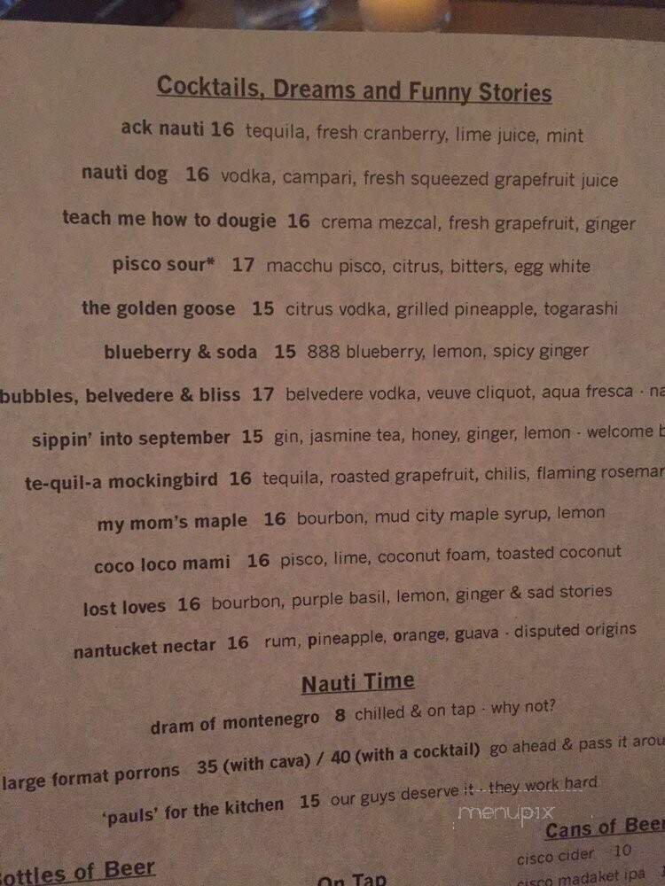 The Nautilus - Nantucket, MA menu_pic