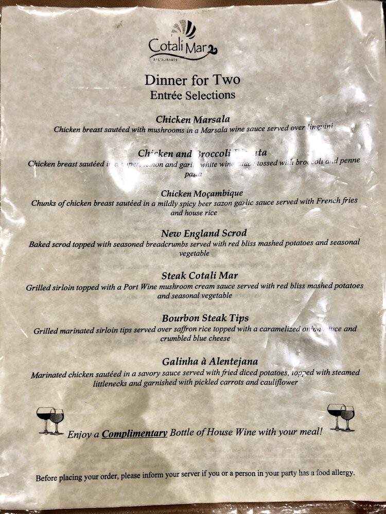 Cotali Mar - New Bedford, MA menu_pic