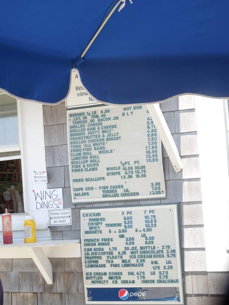 Ridgevale Beach Snack Bar - Chatham, MA menu_pic