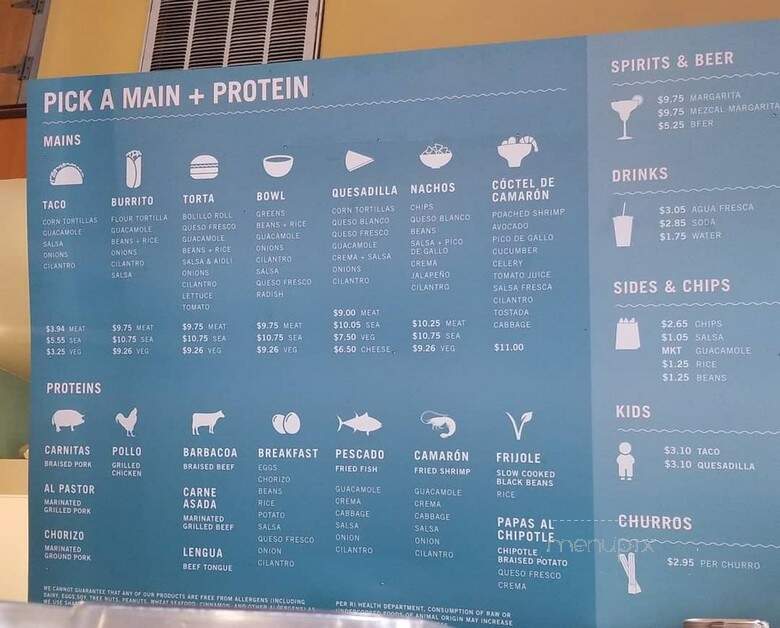 Tallulah's Taqueria - Providence, RI menu_pic