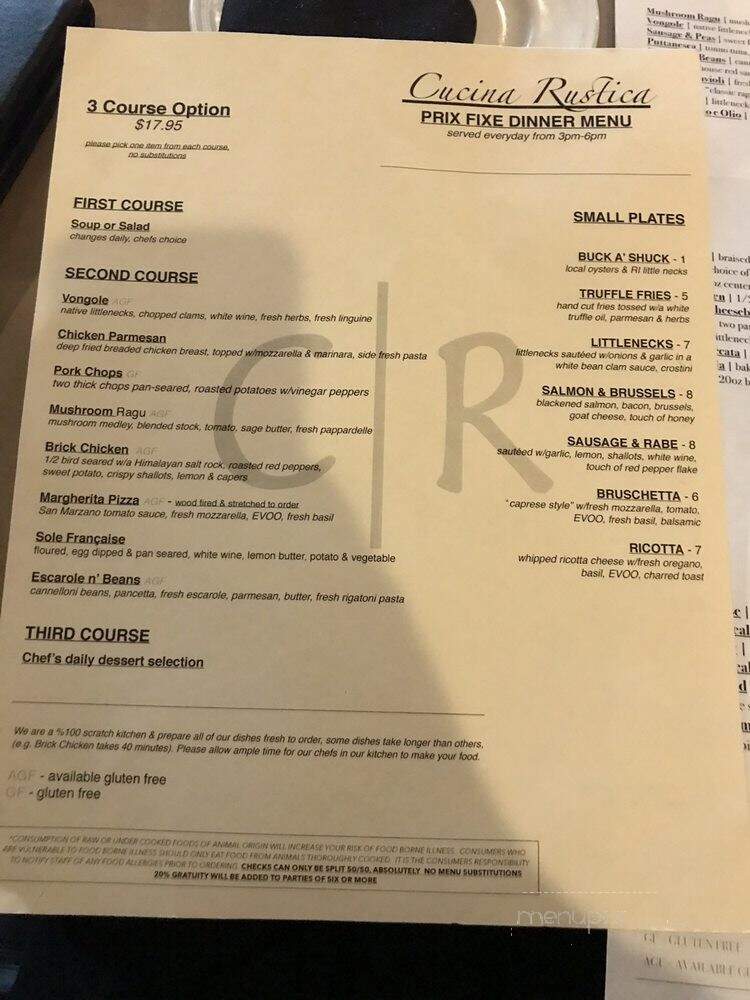 La Rosa - Cranston, RI menu_pic