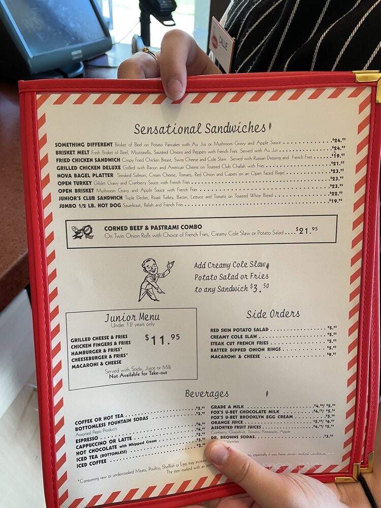 Junior's Restaurant - Mashantucket, CT menu_pic