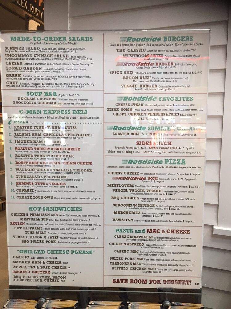 Common Man Hi-Way Diner - Hooksett, NH menu_pic